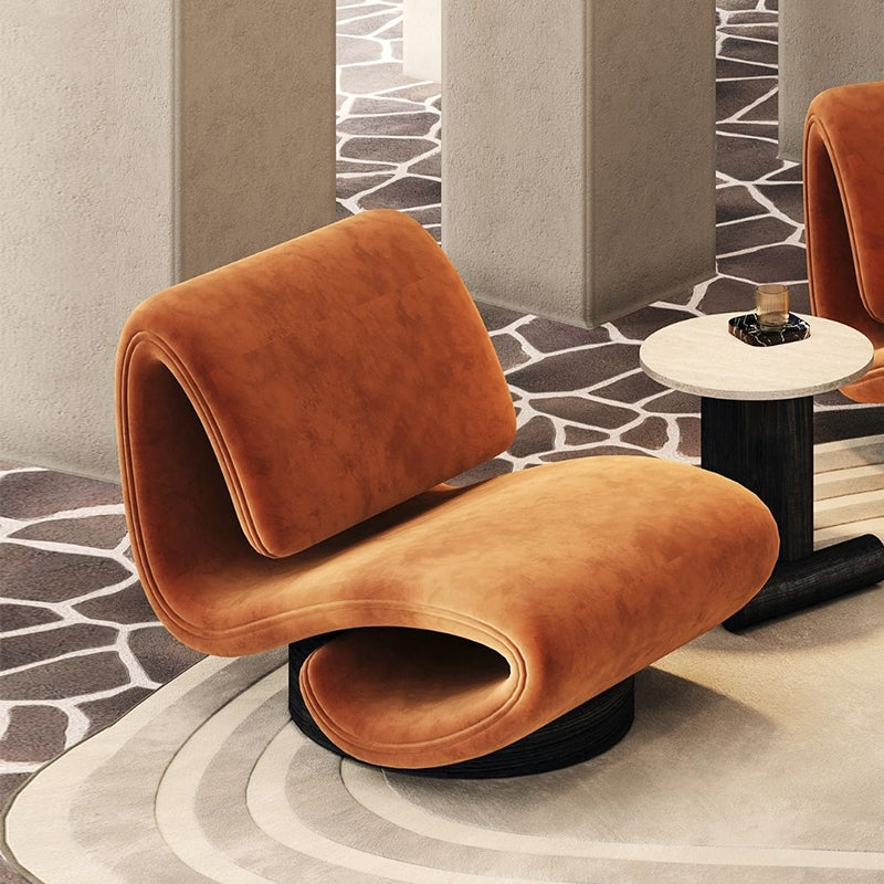 Modern S-Shaped Leisure Chair – Metal Frame
