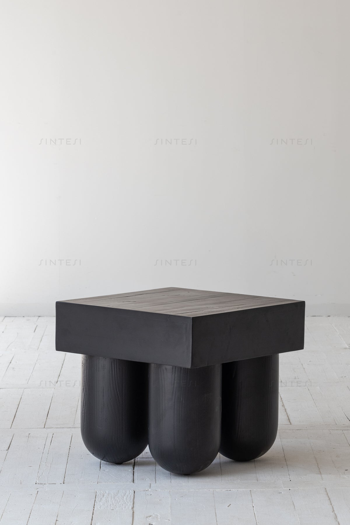 Modern European Wooden Coffee Table with Stool