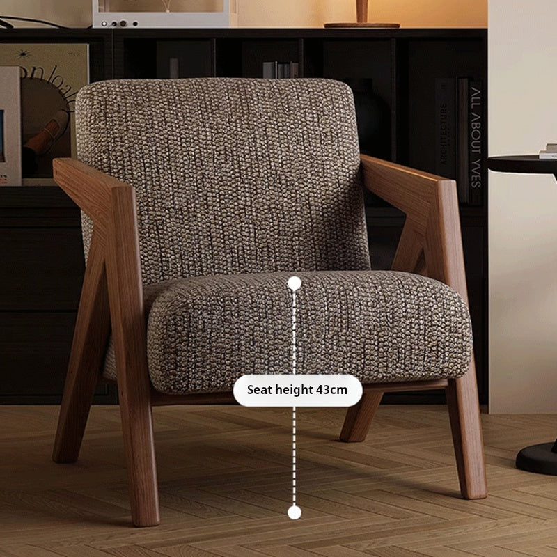 Solid Wood Armchair – Upholstered Lounge Seat