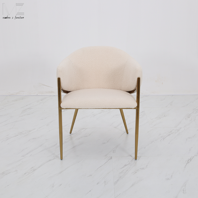 Modern European Dining Chair – Gold Stainless Steel Legs