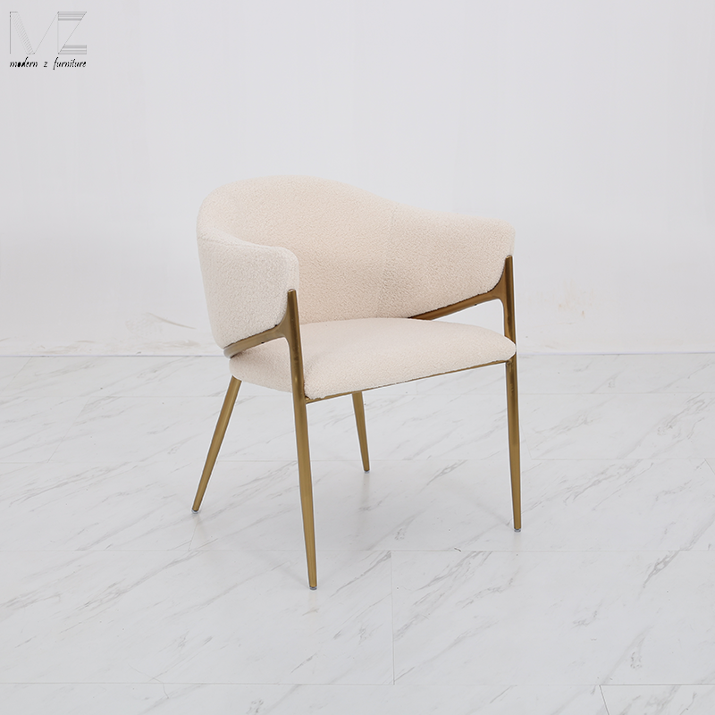 Modern European Dining Chair – Gold Stainless Steel Legs