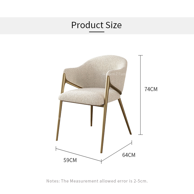 Modern European Dining Chair – Gold Stainless Steel Legs