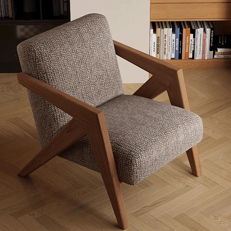 Solid Wood Armchair – Upholstered Lounge Seat