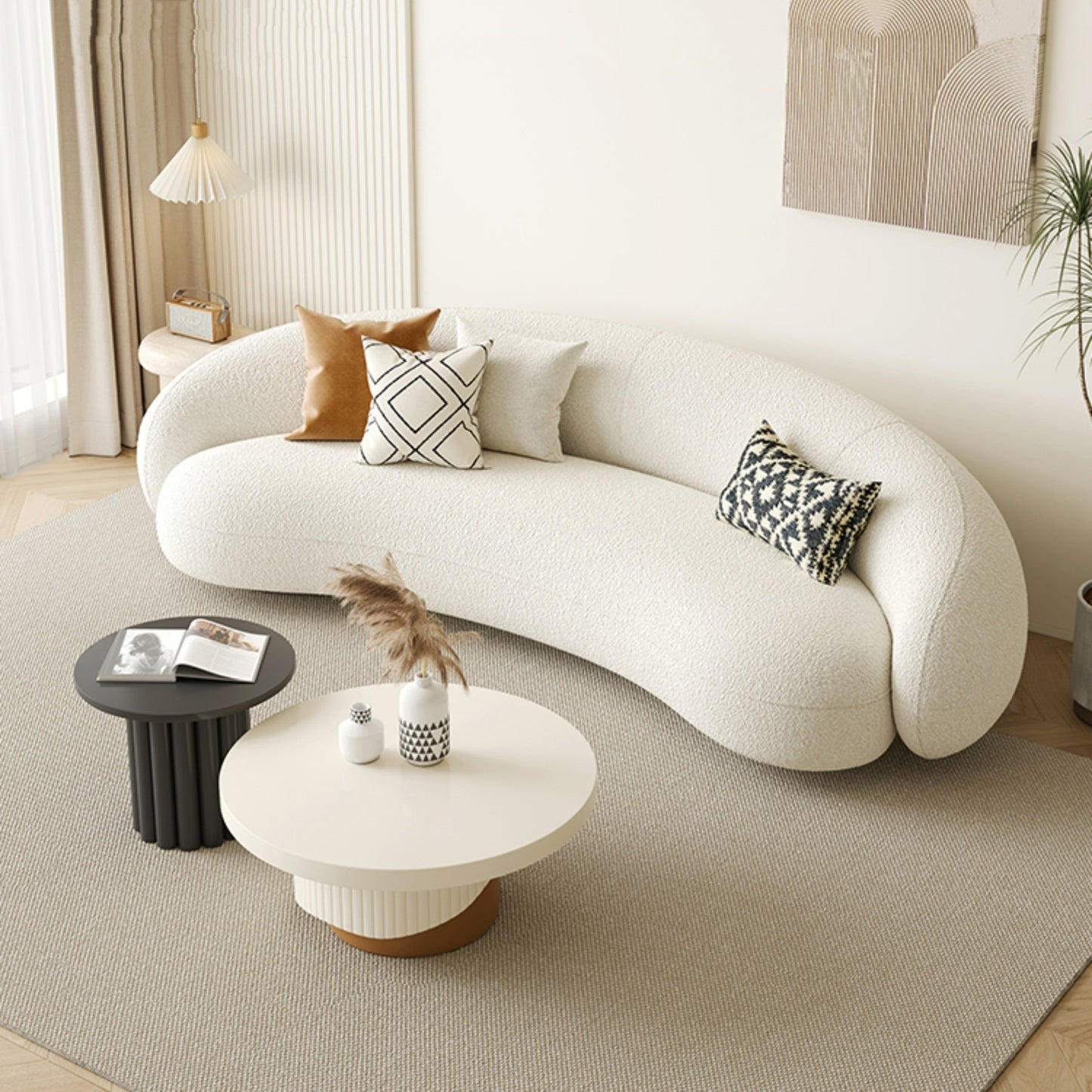 NOVA Modern Lambswool 2‑Seater Modular Sofa with Chaise