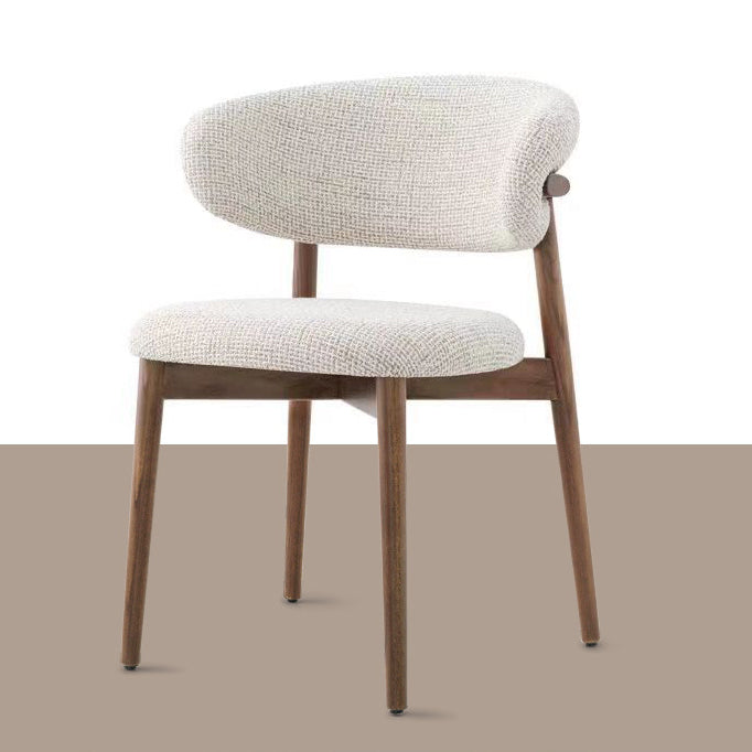 Nordic Solid Wood Dining Chair – Modern Fabric Design