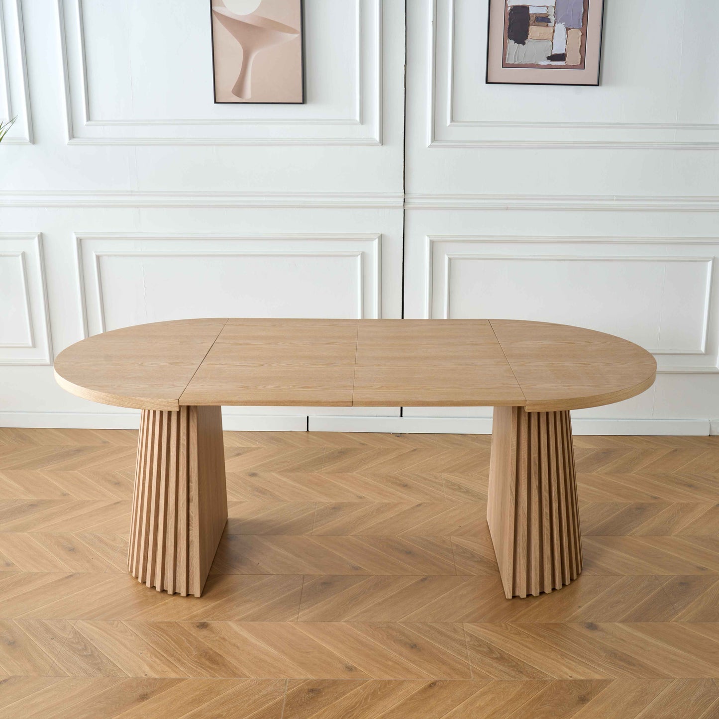 Modern Oval Oak Dining Set – 6 to 10 Seats