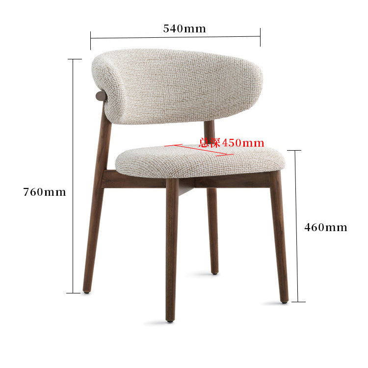 Nordic Solid Wood Dining Chair – Modern Fabric Design