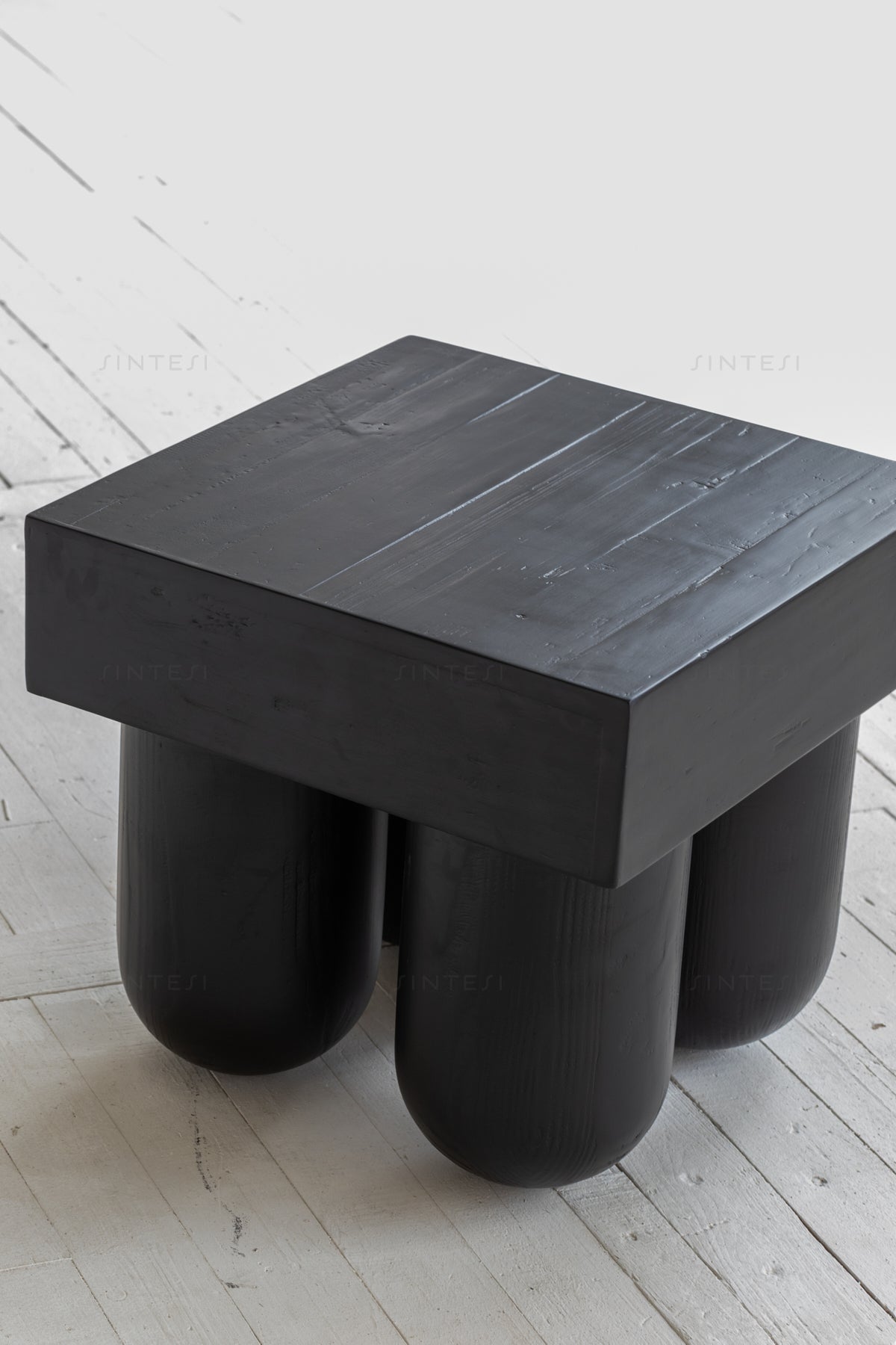 Modern European Wooden Coffee Table with Stool
