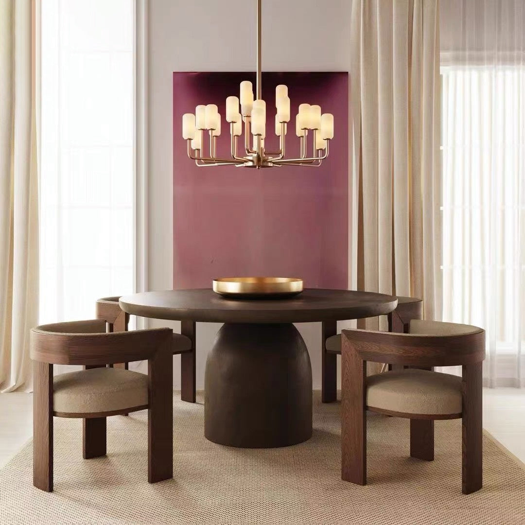 Luxury Modern Dining Chair – Antique Fabric & Wood