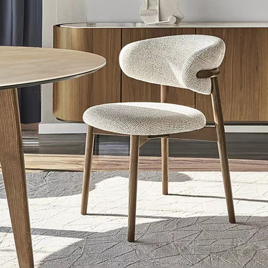 Nordic Solid Wood Dining Chair – Modern Fabric Design