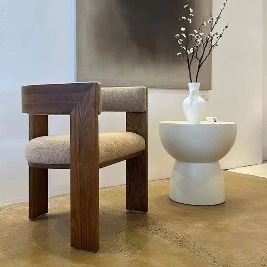 Luxury Modern Dining Chair – Antique Fabric & Wood