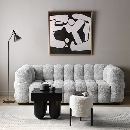 Modern European Wooden Coffee Table with Stool