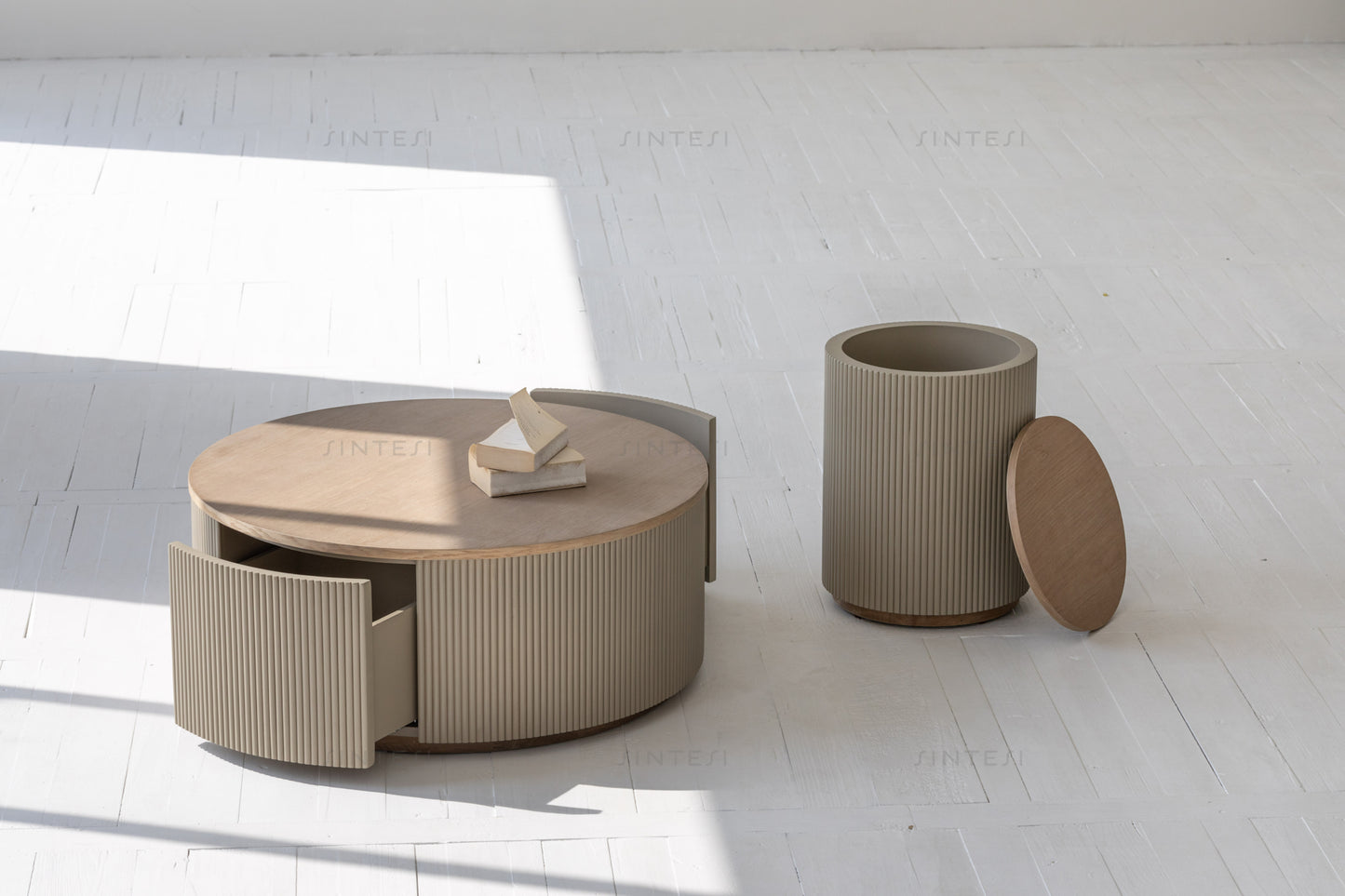 Modernist Oak Coffee Table with Storage